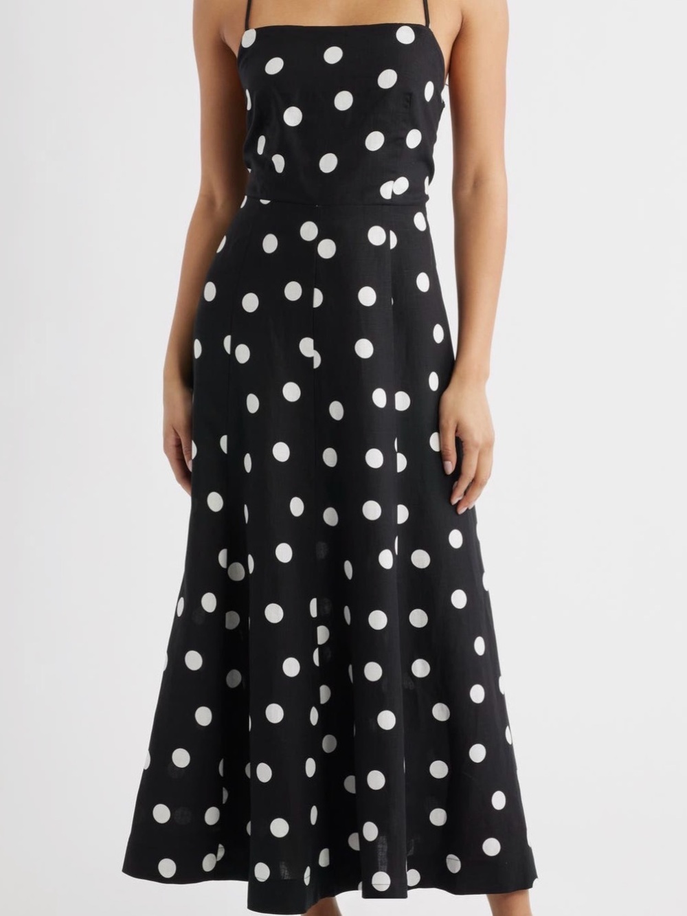 Mango Black and White Polka Dot Maxi Dress